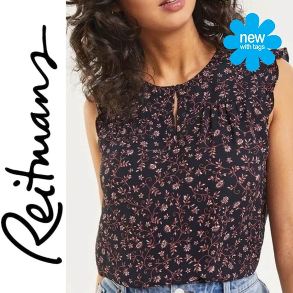 NWT 🦋 Ruffle Split Neck Blouse | Small - Picture 1 of 14